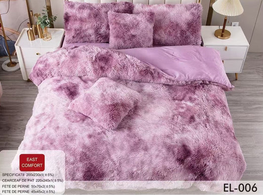 Lenjerie Cocolino Fluffy Pufoasa, 6 Piese, Lila Degrade-D8896