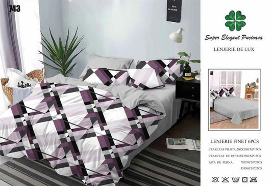 Lenjerie Pat Dublu din Finet, 6 Piese-SEP9094