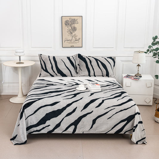 Set Patura Cocolino Moale+2 Fete de Perna 52x78cm, Negru/Gri-A9545