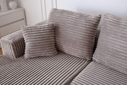 Coltar Premium Saphyra, cu Susținere Ergonomică HD Foam, Catifea Reiata, Bej-C9481