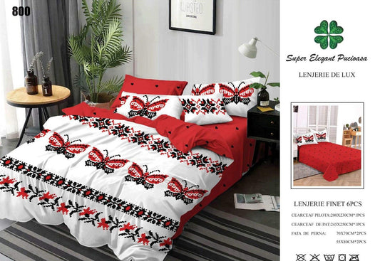 Lenjerie Pat Dublu din Finet, 6 Piese, Traditional-SEP9098
