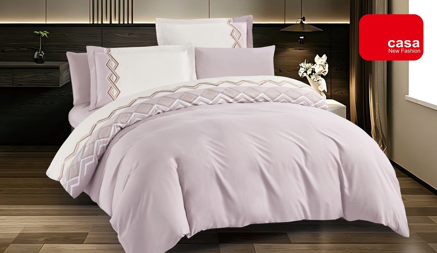 Lenjerie Luxury din Bumbac Finetat Superior, cu Broderie, 4 Piese-R11181