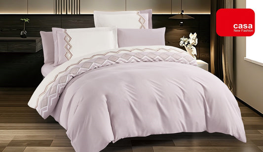 Lenjerie Luxury din Bumbac Finetat Superior, cu Broderie, 4 Piese-R11181