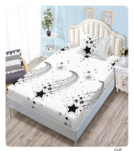 Husa de Pat cu Elastic, Finet, Pat 1 Persoana, Stele-V10493