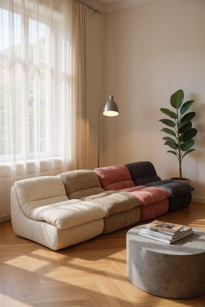 Fotoliu Premium Aveline, cu Sustinere Ergonomica HD Foam, Catifea, Bej-C10005