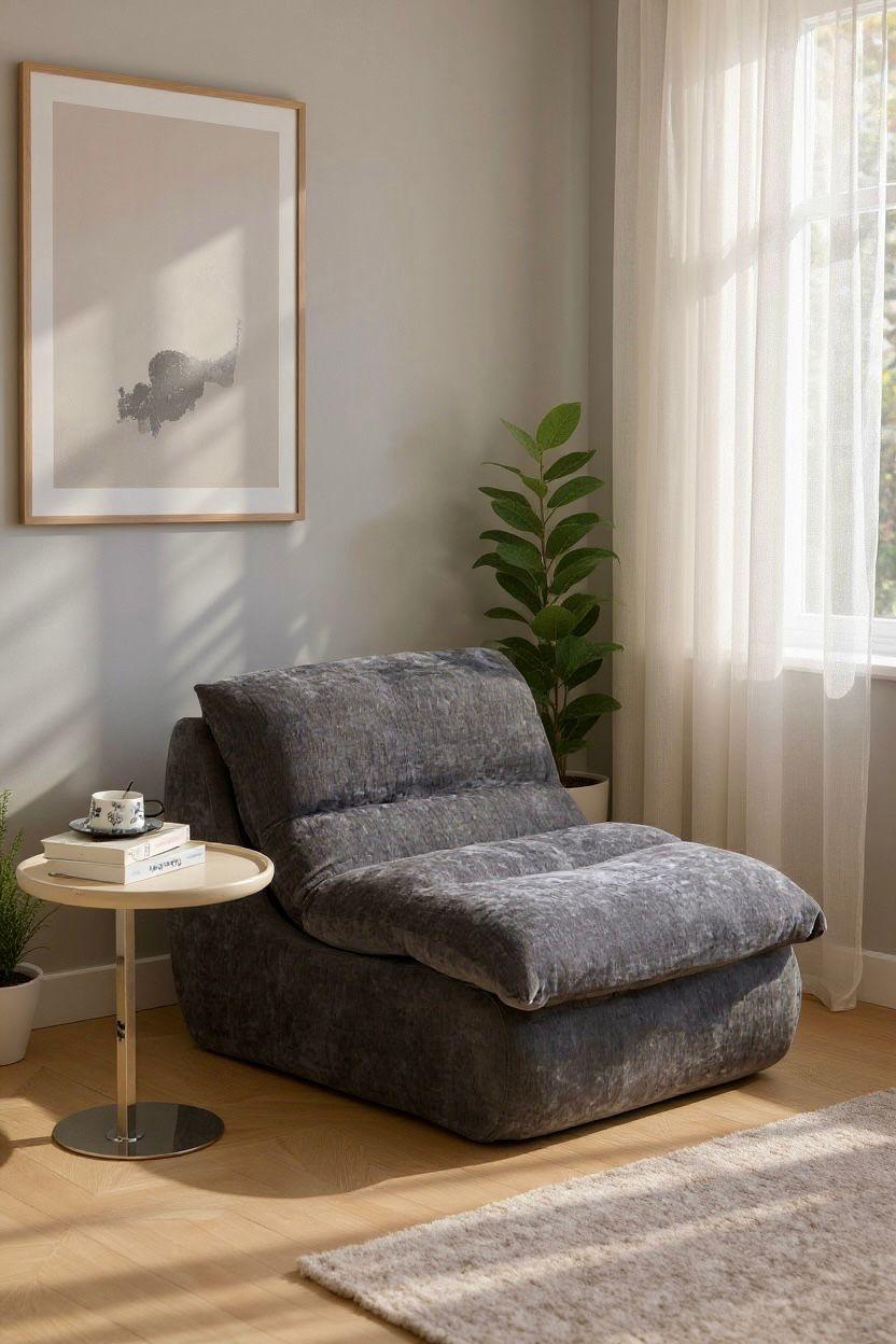 Fotoliu Premium Aveline, cu Sustinere Ergonomica HD Foam, Catifea, Gri-C10006