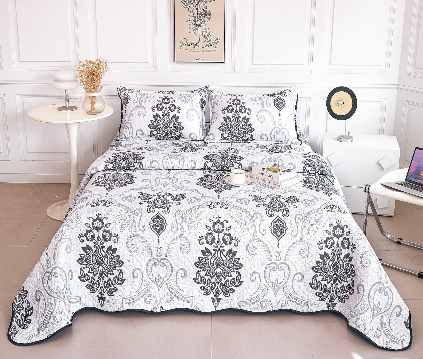 Cuvertura De Pat 3 Piese, din Bumbac Satinat, Royal-A9862