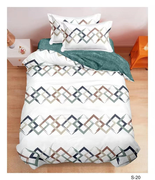 Lenjerie Finet 4 Piese 1 Persoana, cu Elastic, Romburi-V10516