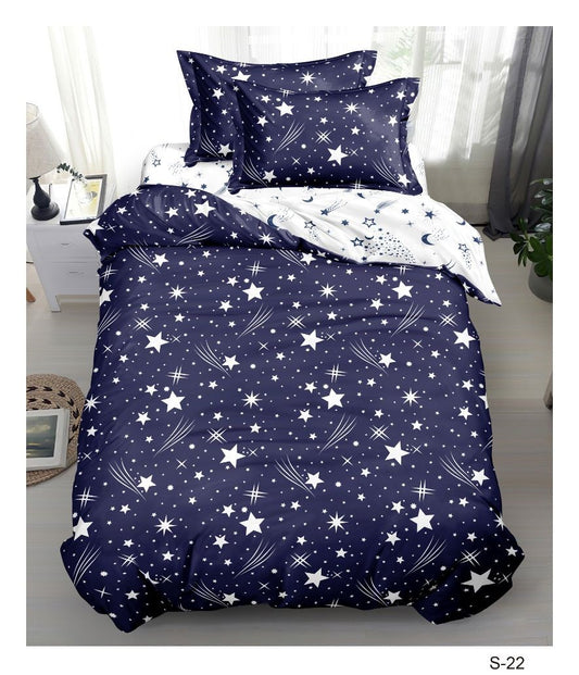 Lenjerie Finet 4 Piese 1 Persoana, cu Elastic, Bleumarin/Stele-V10517