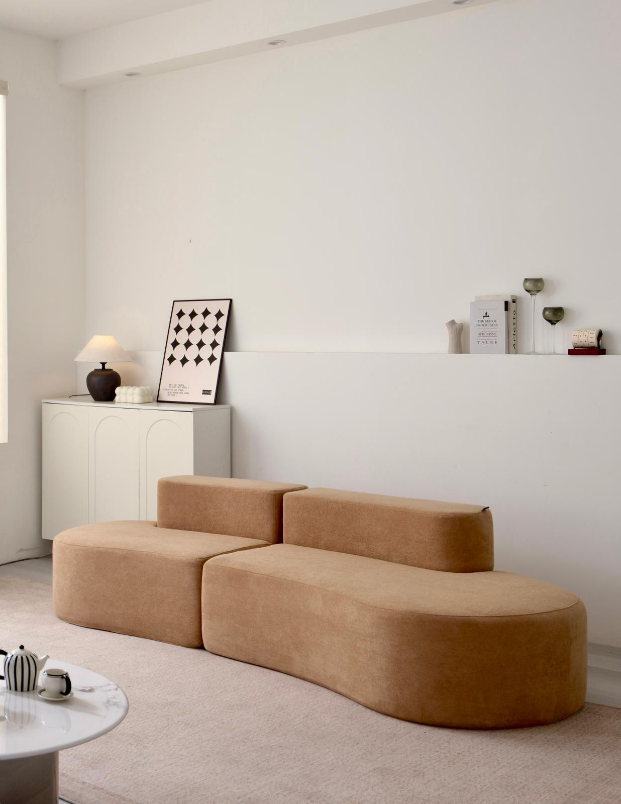 Canapea Premium Veloria, cu Susținere Ergonomică HD Foam, Catifea, Bej-C9476