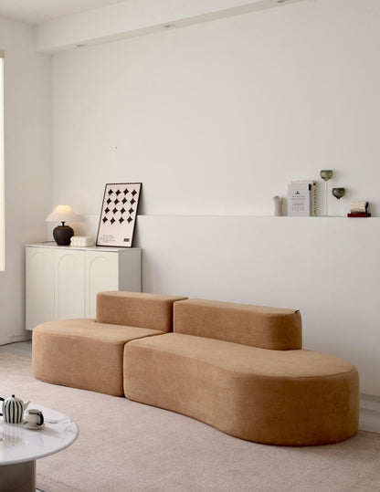 Canapea Premium Veloria, cu Susținere Ergonomică HD Foam, Catifea, Bej-C9476