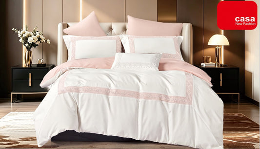 Lenjerie Luxury din Bumbac Finetat Superior, cu Broderie, 4 Piese-R11184