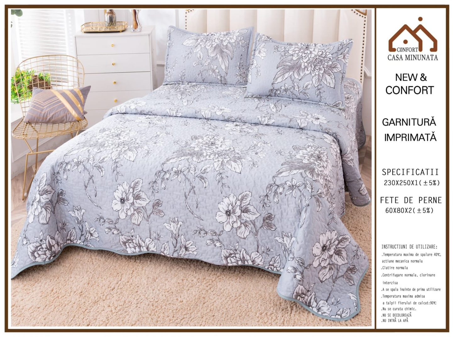 Cuvertura 3 Piese, din Catifea-A5194