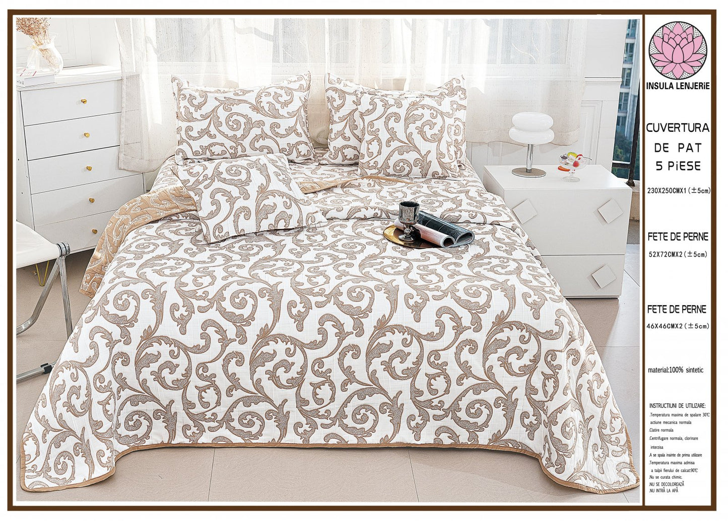 Cuvertura 5 Piese Matlasata, cu 2 Fete, din In-A6193