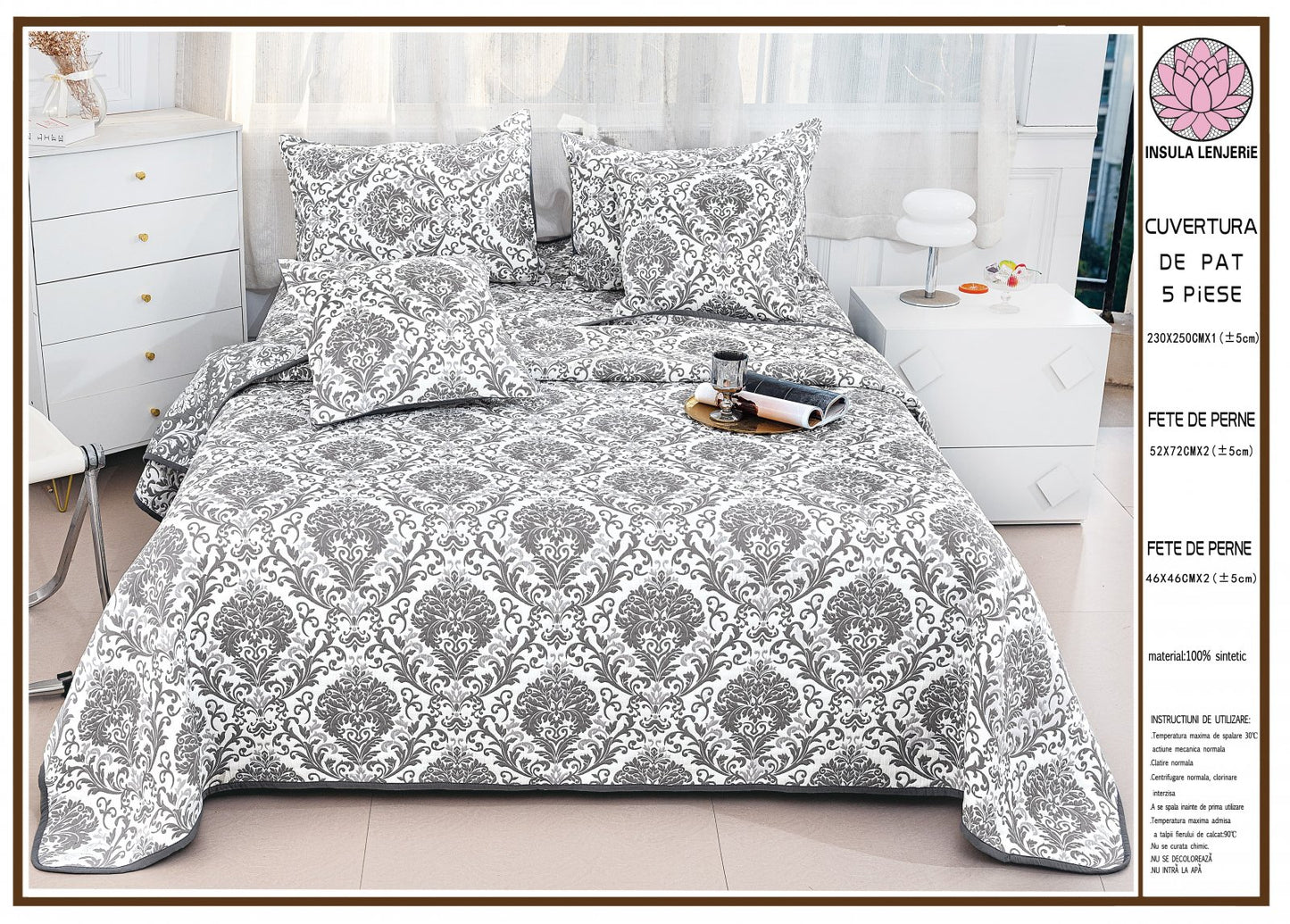 Cuvertura 5 Piese Matlasata, cu 2 Fete, din In-A7716