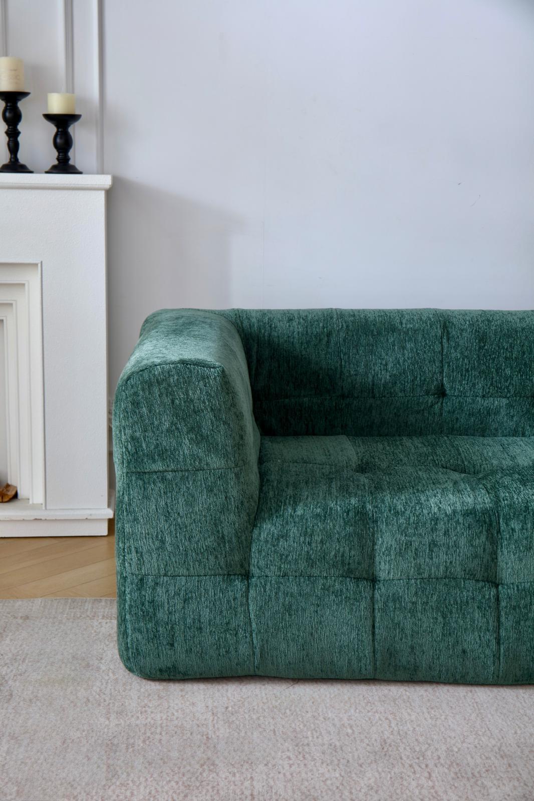 Canapea Premium Astra, cu Susținere Ergonomică HD Foam, Catifea, Verde-C10004