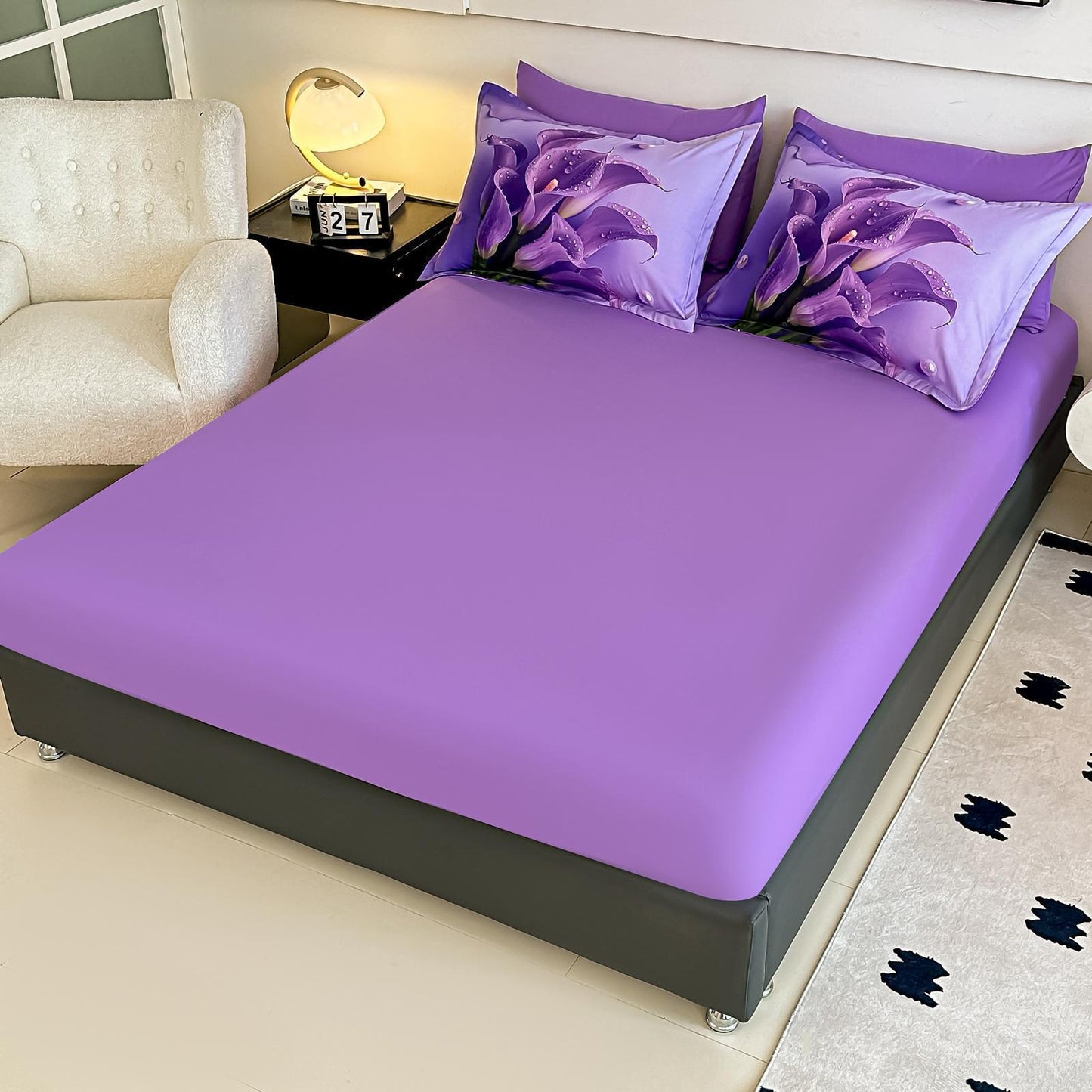 Lenjerie 5D Finet 6 Piese, cu Elastic, Imprimeu Digital Identic cu Poza, Floricele-C11045