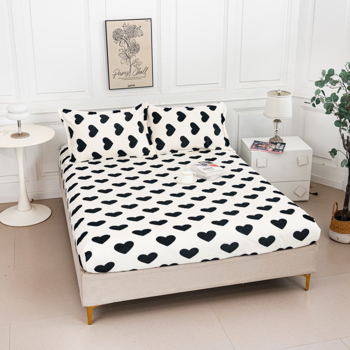 Husa Cocolino cu Elastic+2 Fete de Perna, Inimioare-A9550