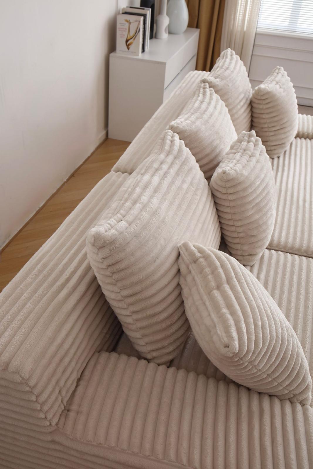 Coltar Premium Elysia, cu Susținere Ergonomică HD Foam, Catifea Reiata, Crem-C10012