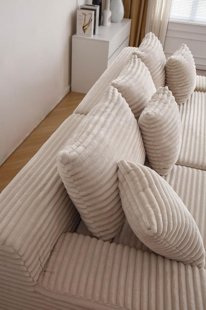 Coltar Premium Elysia, cu Susținere Ergonomică HD Foam, Catifea Reiata, Crem-C10012