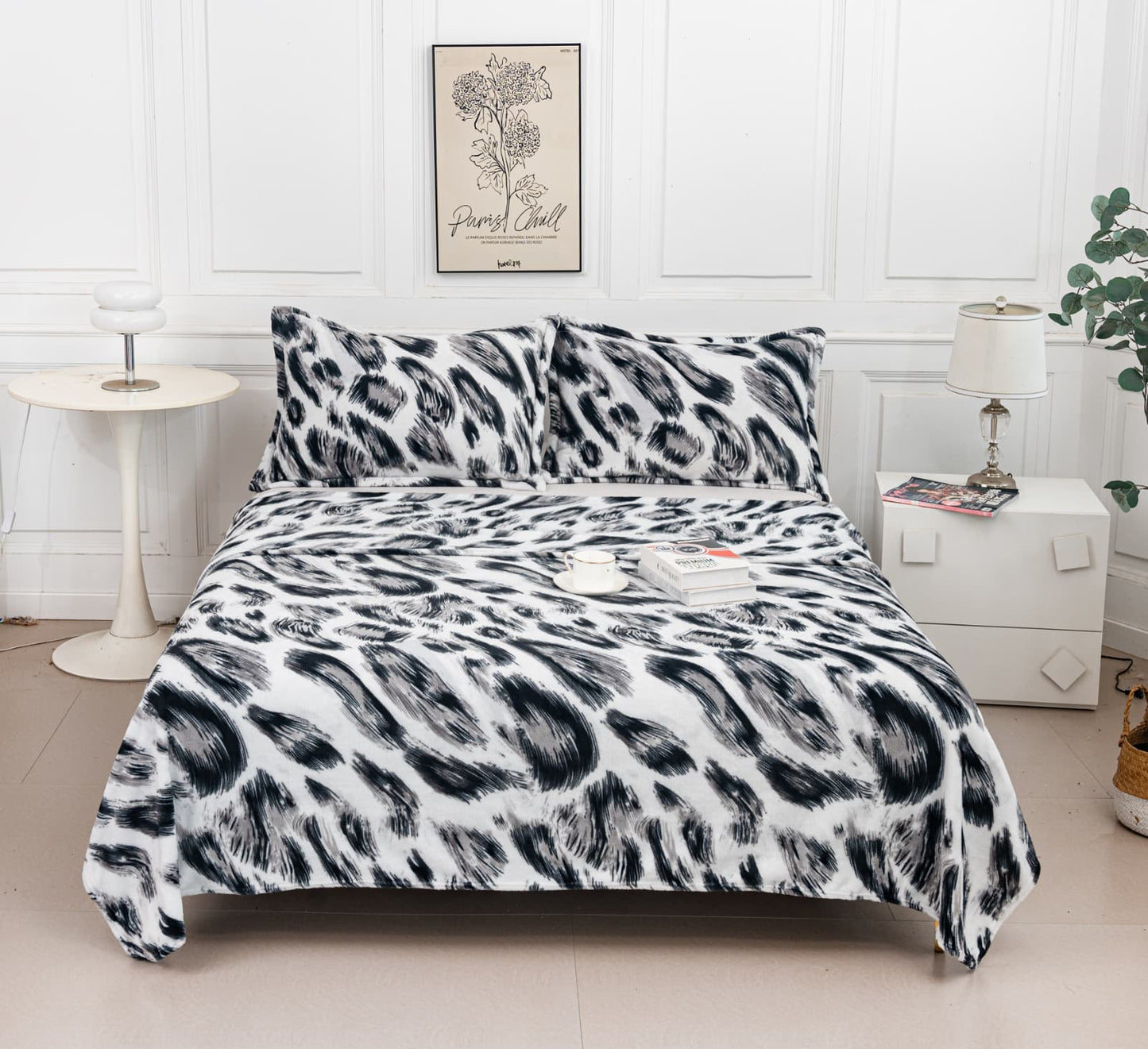 Set Patura Cocolino Moale+2 Fete de Perna 52x78cm, Animal Print-A9547