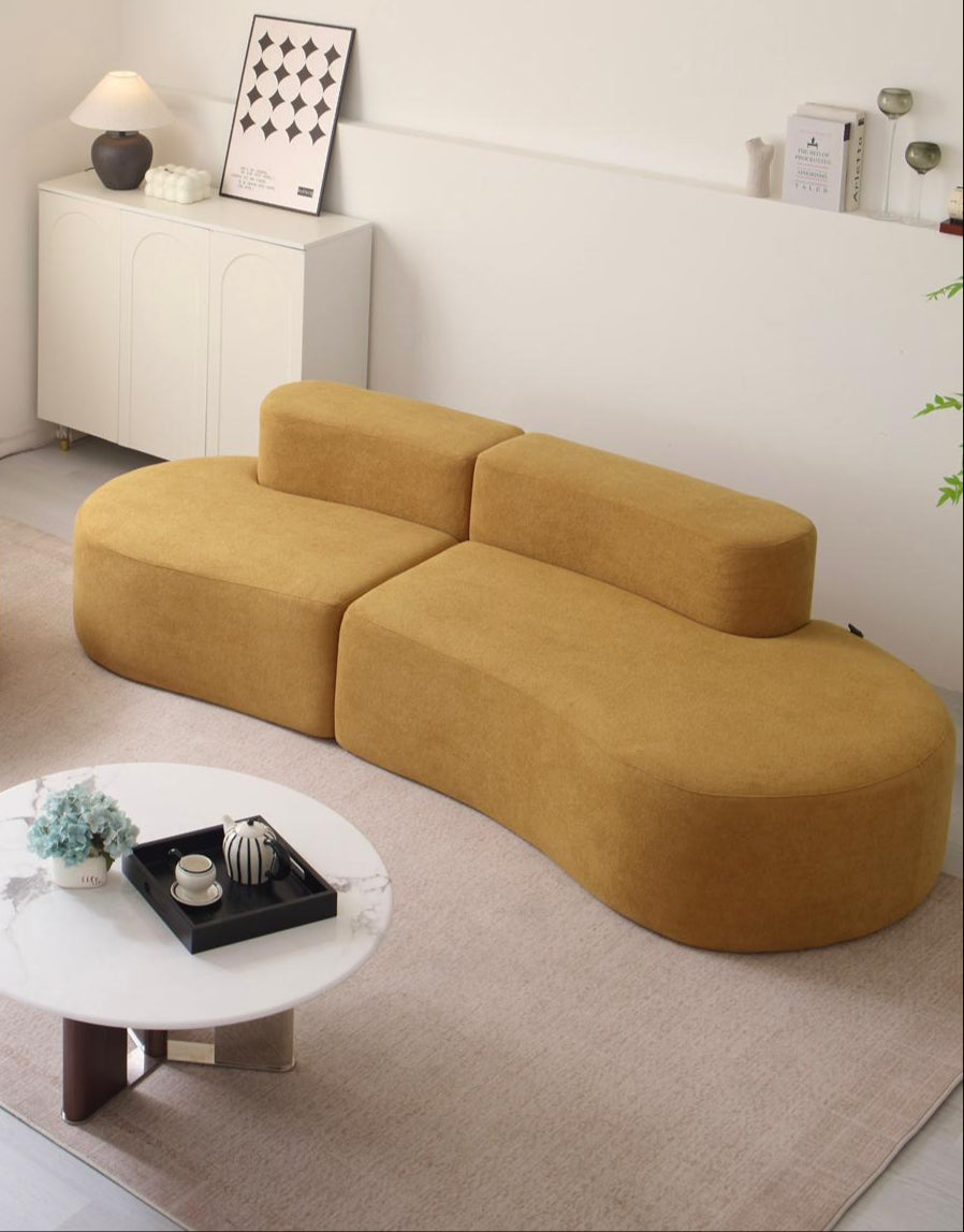 Canapea Premium Veloria, cu Susținere Ergonomică HD Foam, Catifea, Mustar-C9473