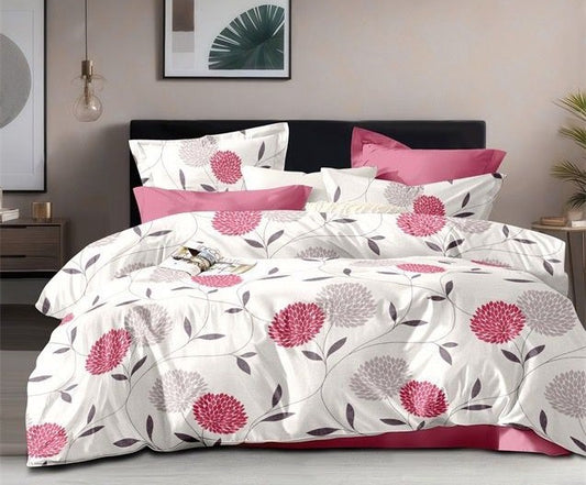 Lenjerie Pat Dublu din Finet, 6 Piese, Flori-D9143