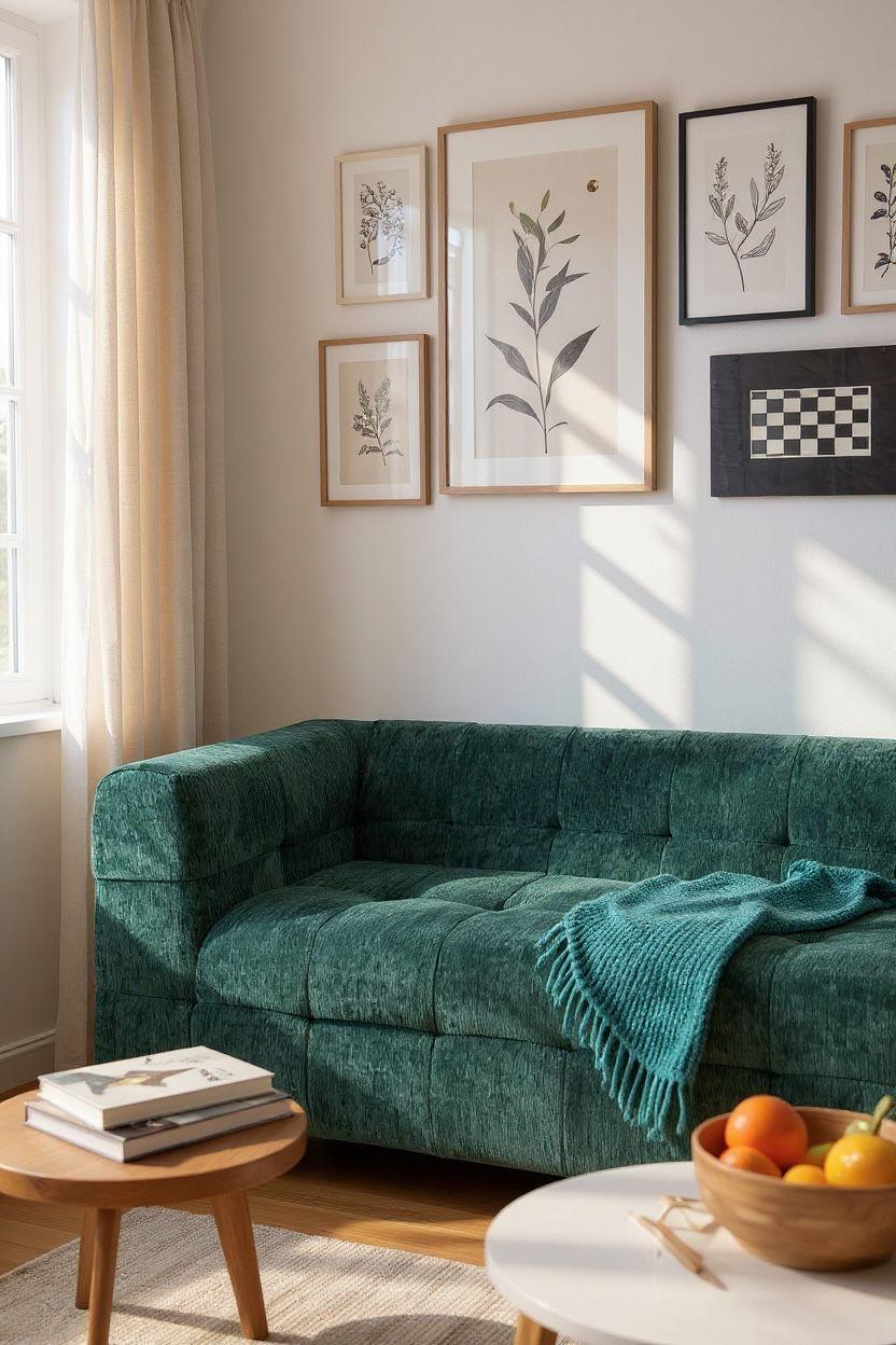 Canapea Premium Astra, cu Susținere Ergonomică HD Foam, Catifea, Verde-C10004