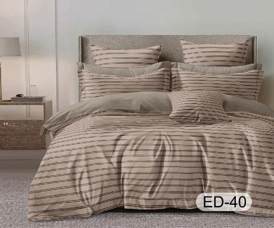 Lenjerie Bumbac Fin Superior, 7 Piese, cu 2 Cearceafuri de Pat-D10119