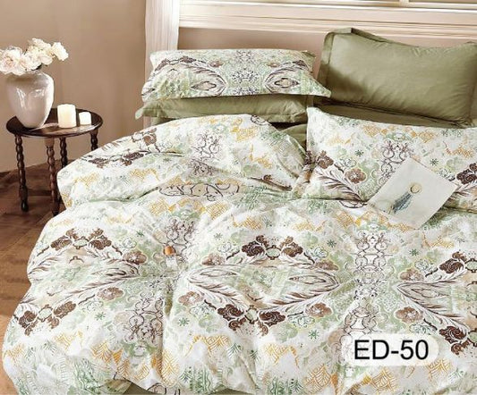 Lenjerie Bumbac Fin Superior, 7 Piese, cu 2 Cearceafuri de Pat-D10124