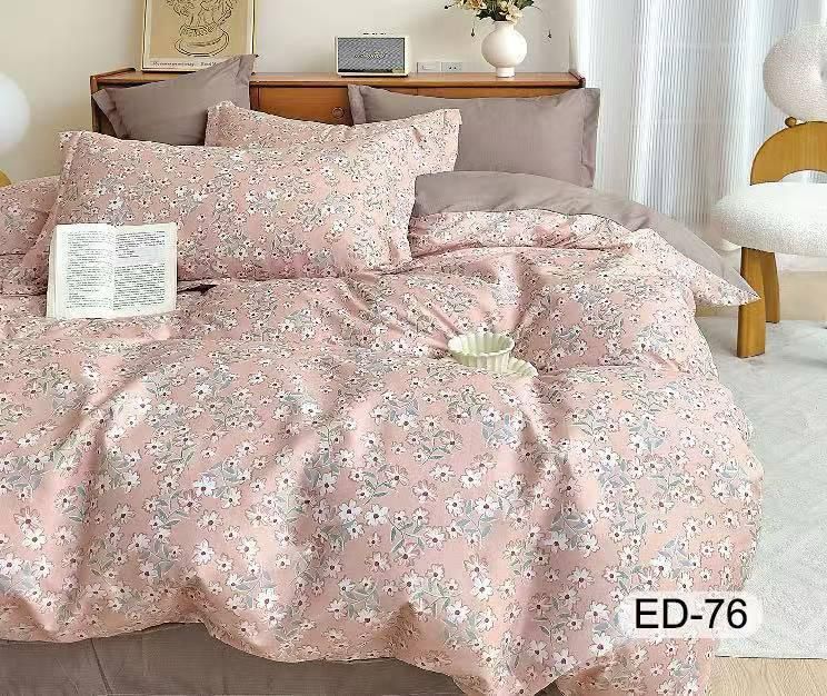 Lenjerie Bumbac Fin Superior, 7 Piese, cu 2 Cearceafuri de Pat-D11415