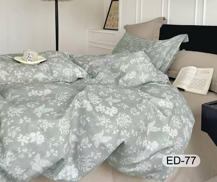 Lenjerie Bumbac Fin Superior, 7 Piese, cu 2 Cearceafuri de Pat-D11416