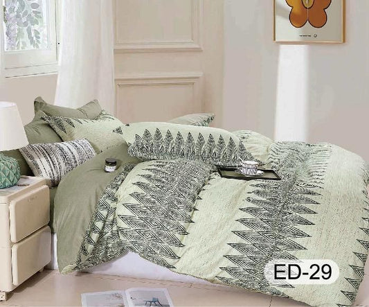 Lenjerie Bumbac Fin Superior, 7 Piese, cu 2 Cearceafuri de Pat-D8109