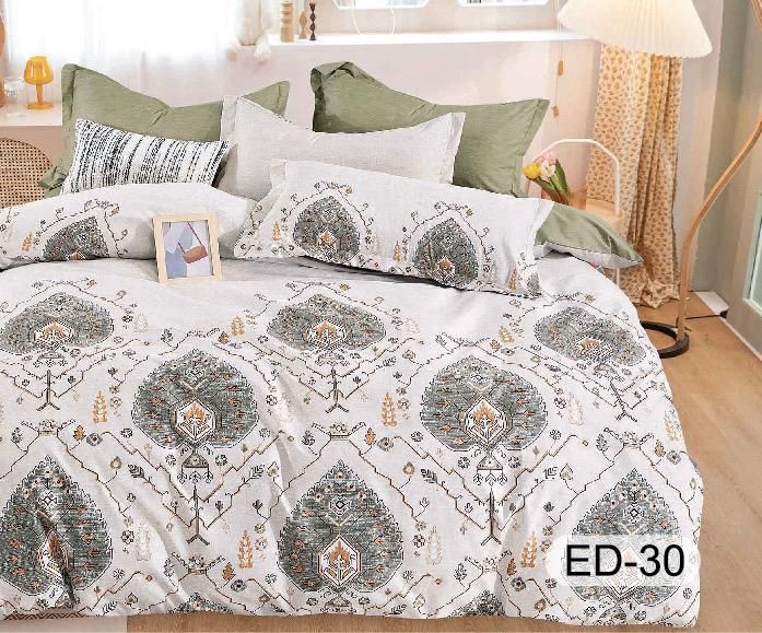 Lenjerie Bumbac Fin Superior, 7 Piese, cu 2 Cearceafuri de Pat-D8104