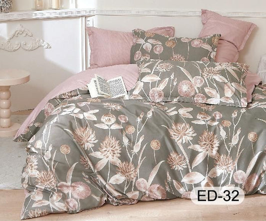 Lenjerie Bumbac Fin Superior, 7 Piese, cu 2 Cearceafuri de Pat-D8102