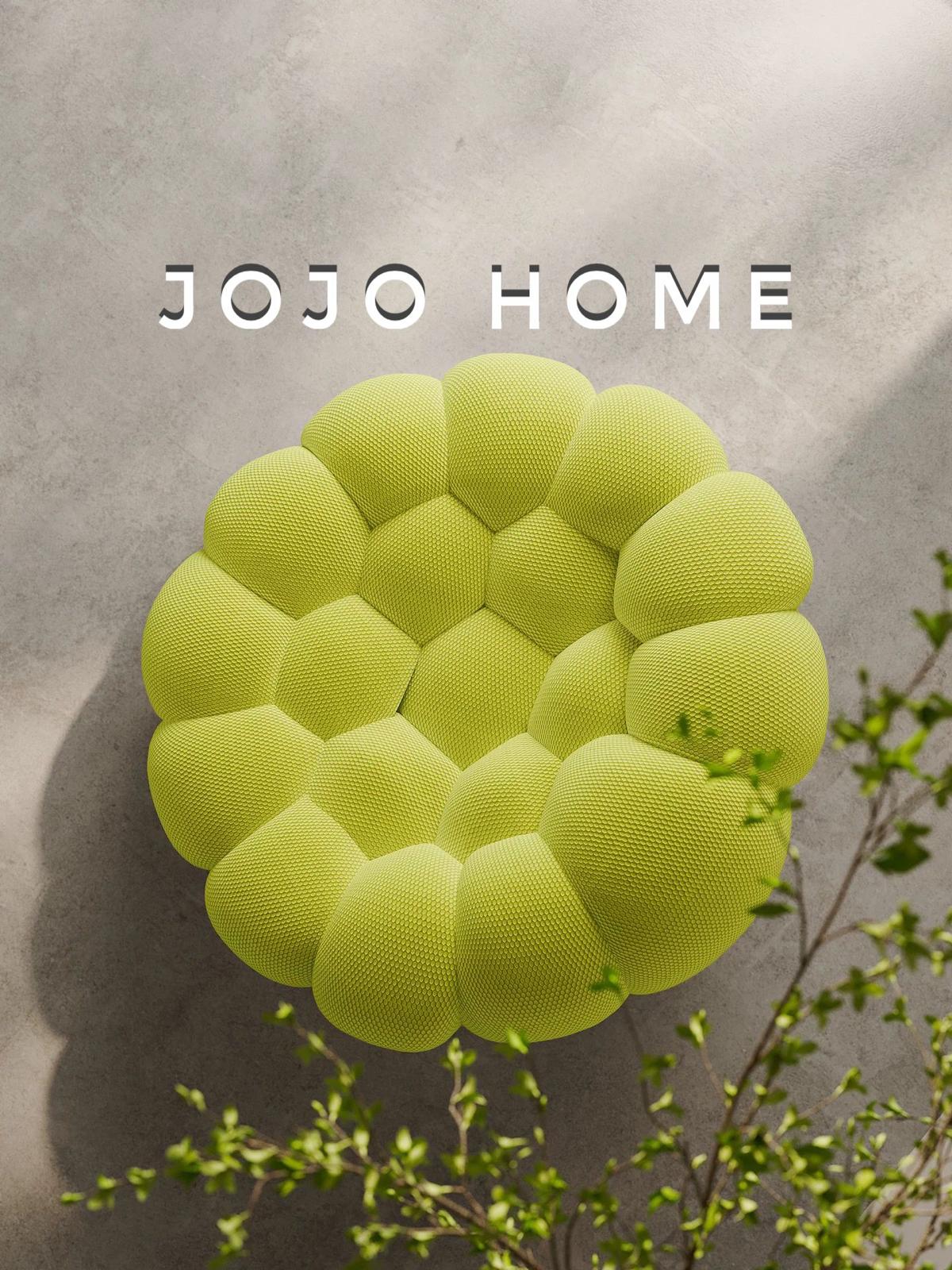 Fotoliu Premium Bubbly cu Sustinere Ergonomica HD Foam, Catifea Reiata, Lime-C9465