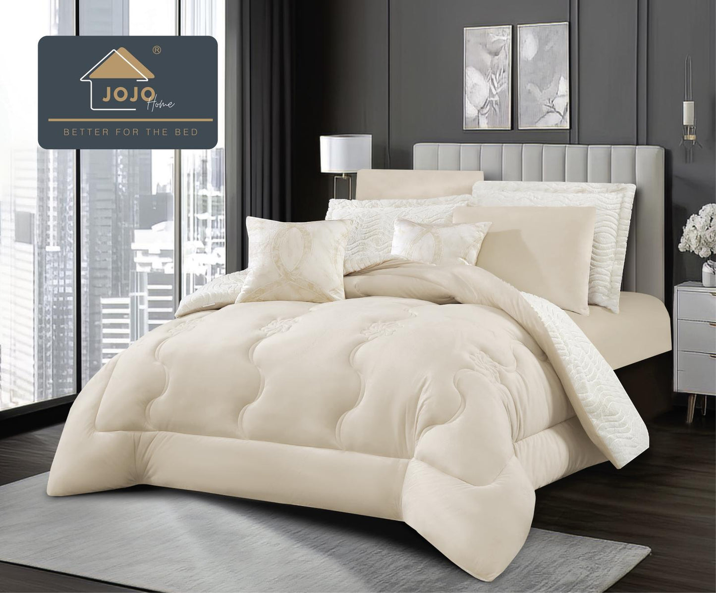 Lenjerie Pat cu Pilota Inclusa, Model Cocolino Plusat Pe Fata si Catifea pe Spate, Cearceaf de Pat Cu Elastic, 6 Piese-C9914