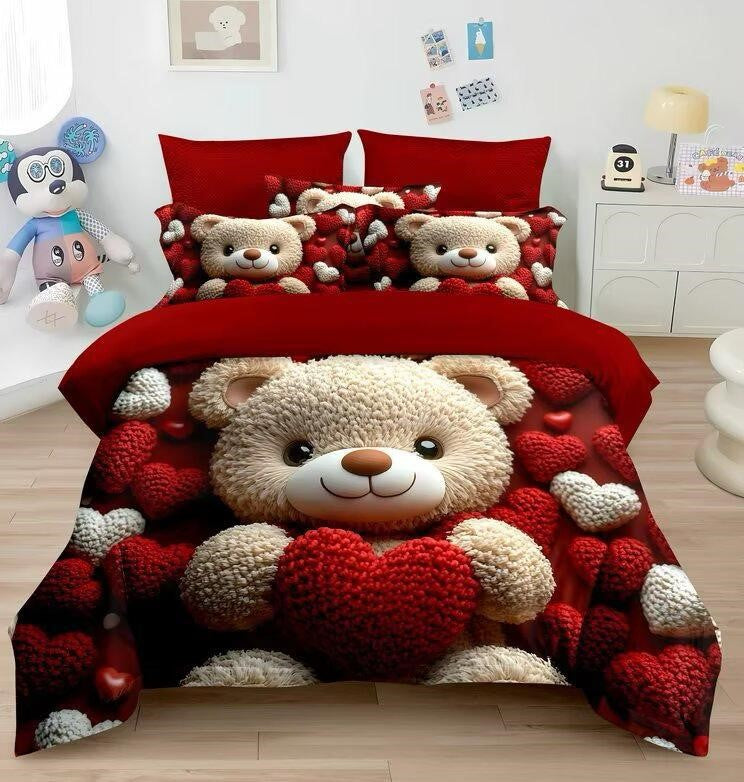 Lenjerie 5D Finet 6 Piese, cu Elastic, Imprimeu Identic cu Poza, Ursulet-D9511