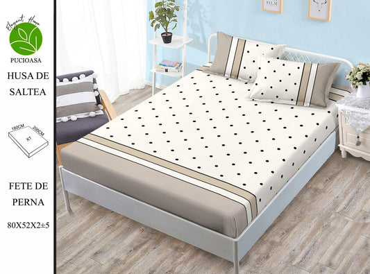 Husa de Pat cu Elastic, Din Finet, 180x200cm+2 fete de Perna-H8320