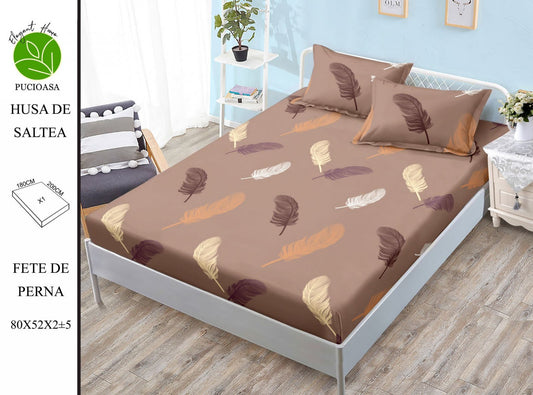 Husa de Pat cu Elastic, Din Finet, 180x200cm+2 fete de Perna-H8327