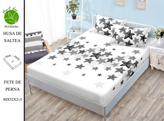 Husa de Pat cu Elastic, Din Finet, 180x200cm+2 fete de Perna-H8339