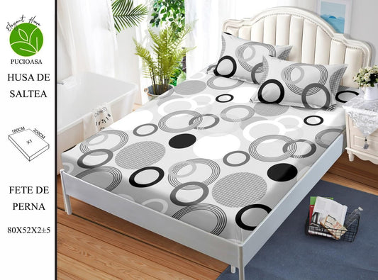 Husa de Pat cu Elastic, Din Finet, 180x200cm+2 fete de Perna-H8336