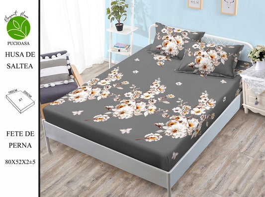 Husa de Pat cu Elastic, Din Finet, 180x200cm+2 fete de Perna-H8345
