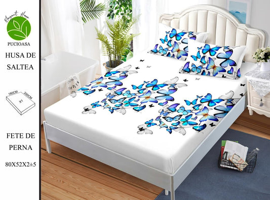 Husa de Pat cu Elastic, Din Finet, 180x200cm+2 fete de Perna-H8342