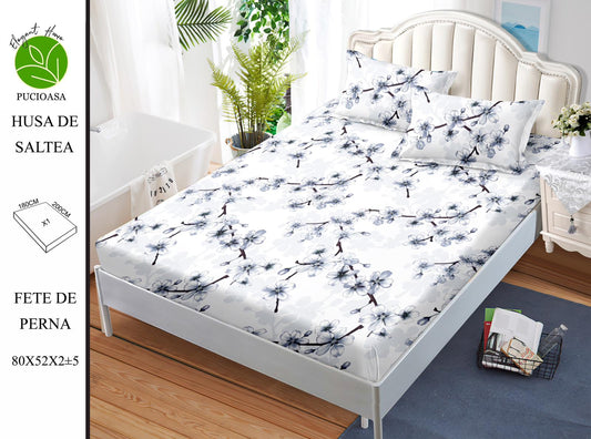 Husa de Pat cu Elastic, Din Finet, 180x200cm+2 fete de Perna-H8348