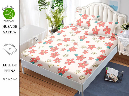 Husa de Pat cu Elastic, Din Finet, 180x200cm+2 fete de Perna-H8349