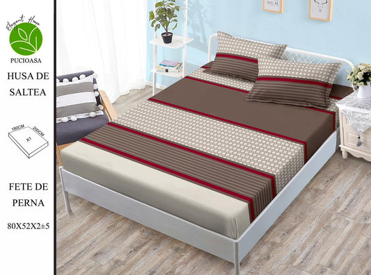 Husa de Pat cu Elastic, Din Finet, 180x200cm+2 fete de Perna-H8352