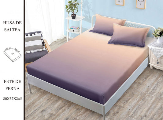 Husa de Pat cu Elastic, Din Finet, 180x200cm+2 fete de Perna-H8368