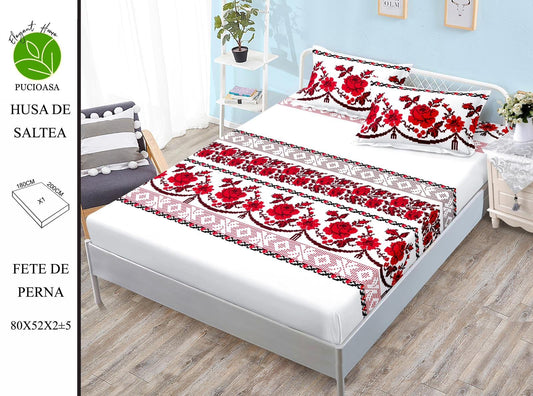Husa de Pat cu Elastic, Din Finet, 180x200cm+2 fete de Perna-H8362