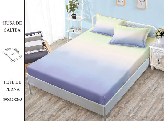 Husa de Pat cu Elastic, Din Finet, 180x200cm+2 fete de Perna-H8365